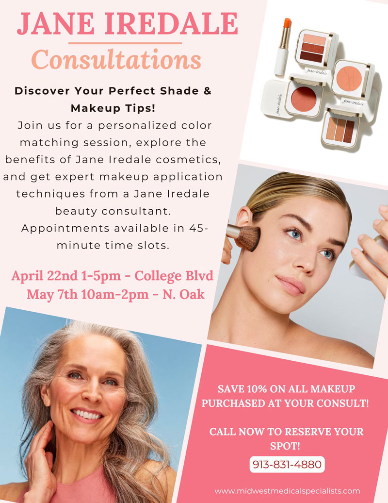 Jane Iredale makeup consult event flyer spring 2025